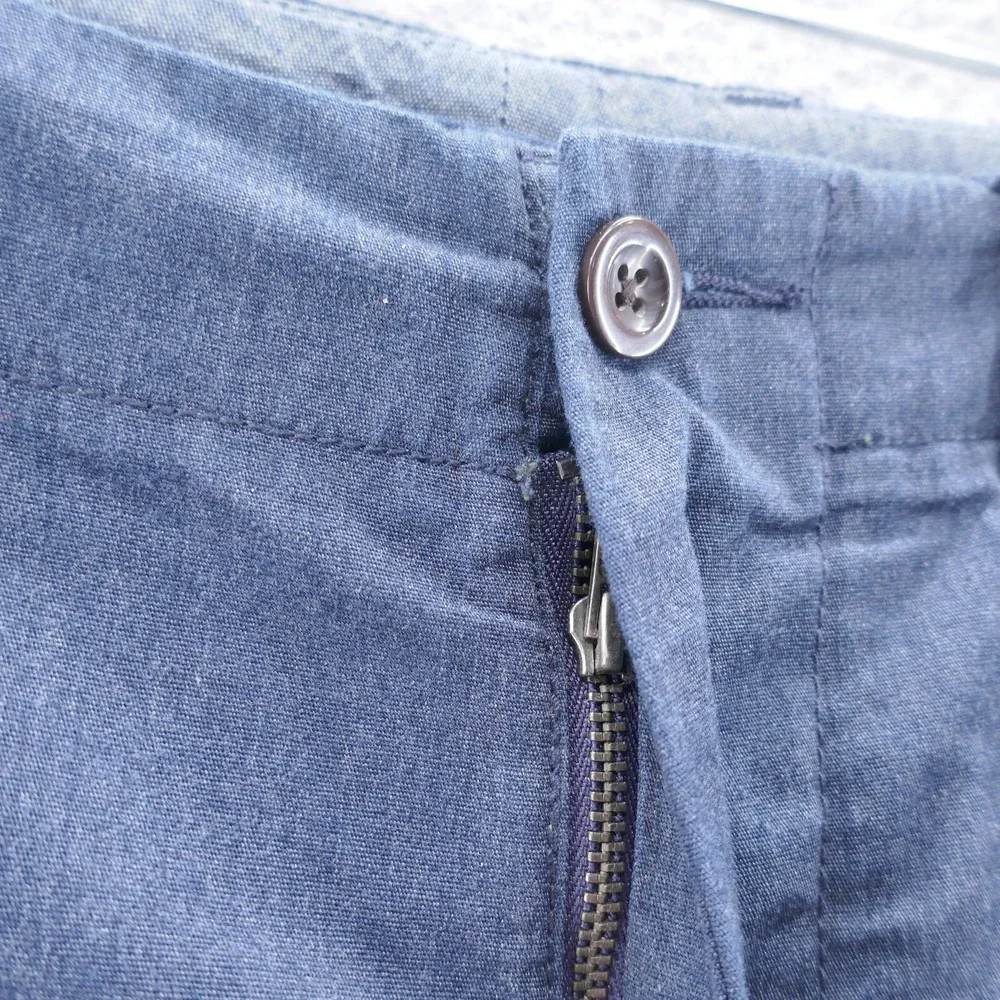 J Crew Mens Blue Cotton Blend Jogger Pants Ribbed Cuffs Size 33 Casual